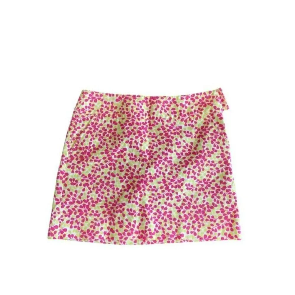 J. Crew Mini Skirt Hot Pink and Lime (Size 4)